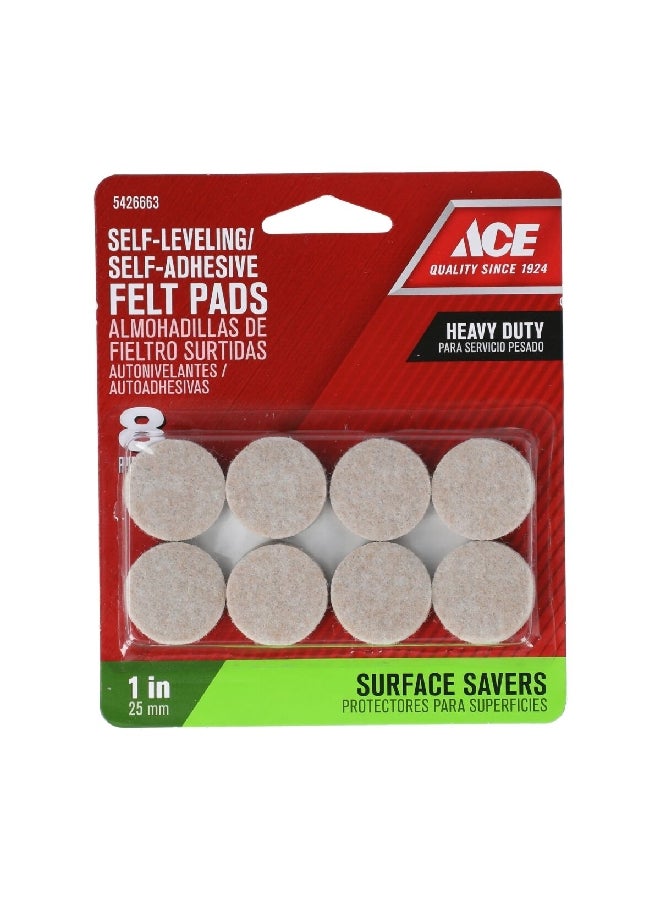 آيس 8 قطع من وسادات اللباد المستديرة ذاتية اللصق شديدة التحمل بني 1 بوصة 9915