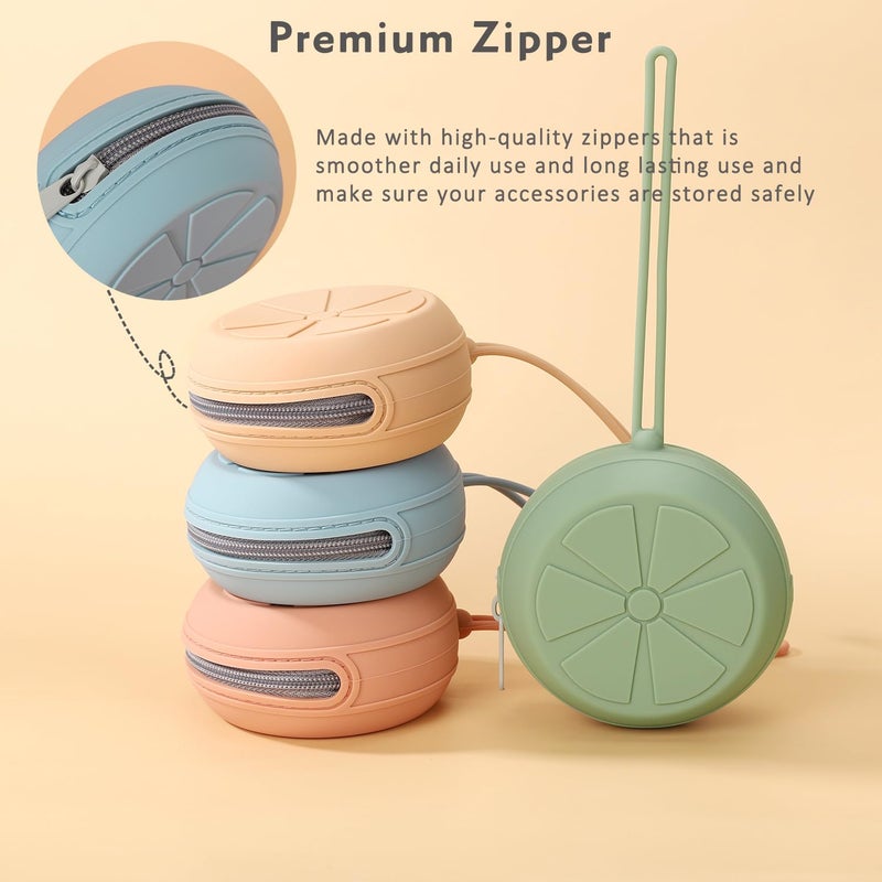 Eoopoon Silicone Pacifier Holder Case, Silicone Pacifiers Storage Case for Newborn, BPA-Free Portable Travel Pacifier Pouch for Boys & Girls(Sage, Ether) - Image 2