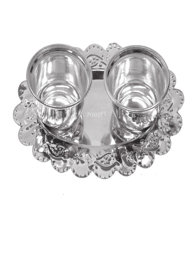 POSHIFY German Silver Kumkum-Haldi Holder, Sindoor-Turmeric, Puja Accessory, Pooja Room, Temple Decoration, Meditation, Yoga, Silverware, Puja Samagri, Diwali Gift, Wedding Gift - Image 1