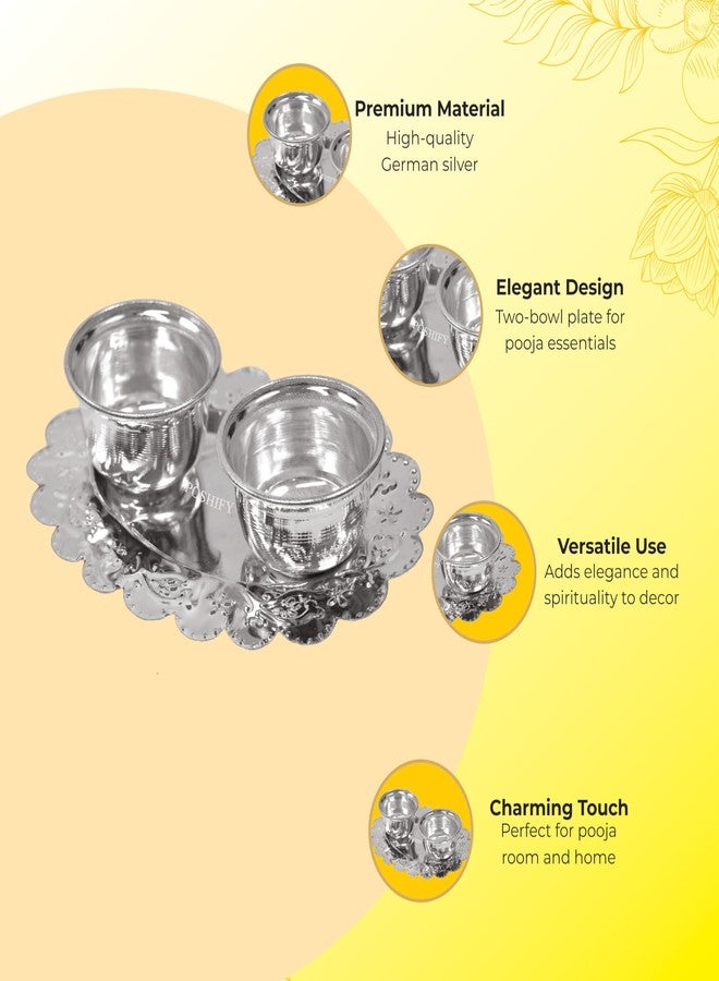 POSHIFY German Silver Kumkum-Haldi Holder, Sindoor-Turmeric, Puja Accessory, Pooja Room, Temple Decoration, Meditation, Yoga, Silverware, Puja Samagri, Diwali Gift, Wedding Gift - Image 4