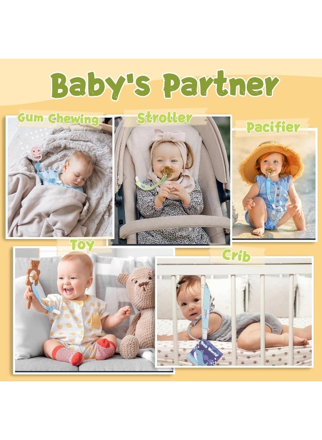 Babygoal Floral Pacifier Clips, 6 Pack Binky Paci Holder and Leash for Boys and Girls - Image 4