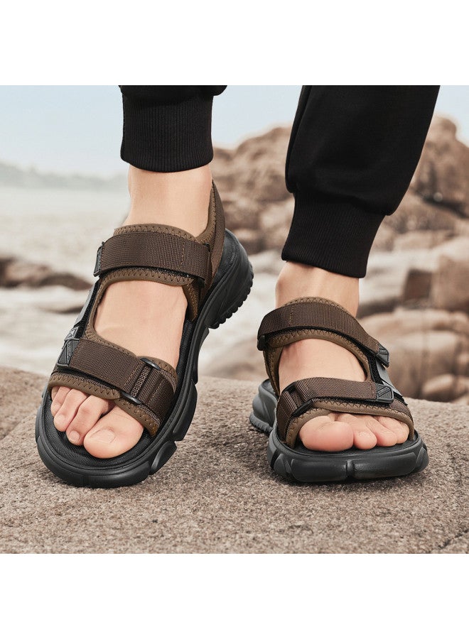 CARTELO Men's Summer Outdoor Casual Sandals, Lightweight And Versatile Beach Sandals With Convenient Hook-and-loop Sport Sandals For Men - Image 4