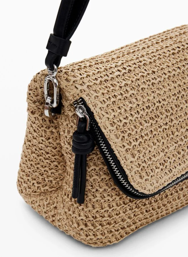 DESIGUAL Raffia Crossbody Bag