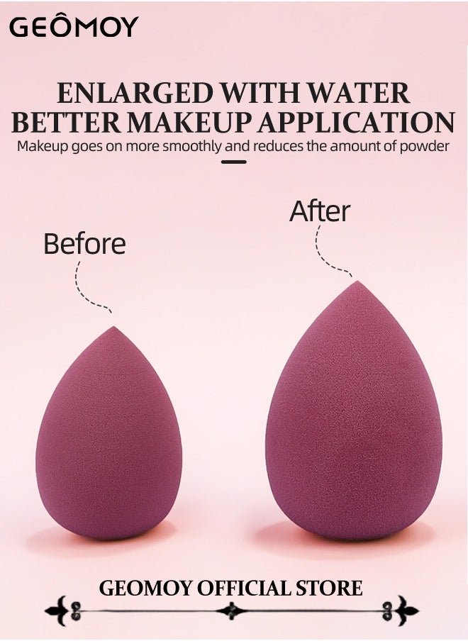 8pcs Professional Eye Makeup Brushes Eyeshadow Brush Set Premium Soft Synthetic Eyeshadow Blending Brush Kit with 4pcs Beauty Eggs Make Up Sponges