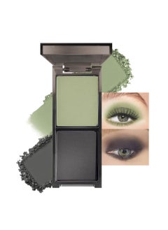 CAKAILA Green Black Two Color Matte Shimmer Glitter Eyeshadow,Bright High Pigment Eye Shadow Powder,Professional Long-Lasting Waterproof Makeup Palette,Blendable,Easy-To-Apply and Compact for Travel 