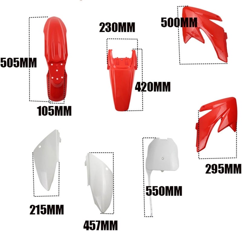 Wivplex Motorcycle Dirt Bike CRF 70 Fairing Cover Set - Image 3