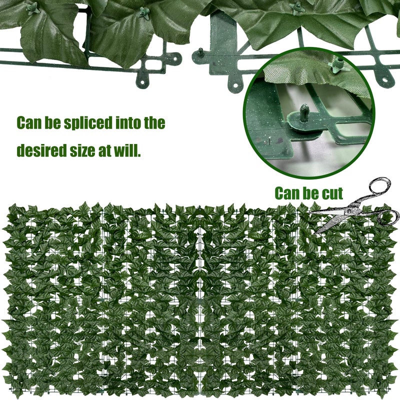 DOPGIB Artificial Ivy Privacy Fence Roll Screen,128" by 72" (64 SQFT) UV-Anti Faux Hedge Fence and Fake Ivy Vine Leaf Wall Panels for Indoor&Outdoor Green Backdrop, Garden Greenery Decor - Image 4