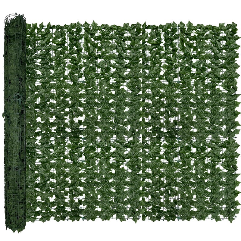 DOPGIB Artificial Ivy Privacy Fence Roll Screen,128" by 72" (64 SQFT) UV-Anti Faux Hedge Fence and Fake Ivy Vine Leaf Wall Panels for Indoor&Outdoor Green Backdrop, Garden Greenery Decor - Image 1
