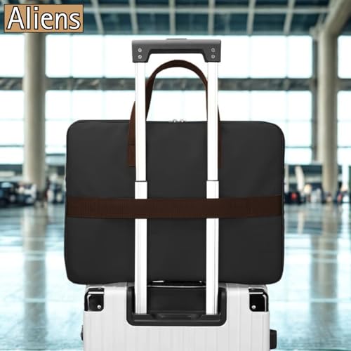 Aliens 15.5" Premium Vegan Leather Laptop Sleeve/Case Cover Bag, Padded Laptop Compartment Office Handbag for MacBook air/pro, Dell, Lenovo, Acer, Asus, Notebook, Tablet, ipad-BLK - Image 4