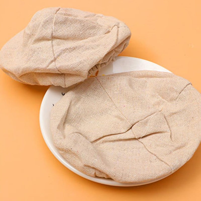 6-pcs Bread Basket Cloth Covers Liner Set, Natural Cotton Dough Basket Liners for Sourdough Proofing, Includes 3 round (23×8 Cm) 3 Oval (25×15×8 Cm) Covers, Baking Supplies - Image 4