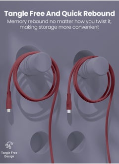 Moxedo Moxedo CavoX Pro USB-C to Lightning Silicone Cable 27W PD Fast Charge and Data Sync Compatible for iPhone 14/13/12/11 Pro Max X/XS/XR 8 7 6s Plus SE (Maroon, 1.2m)  - Image 5
