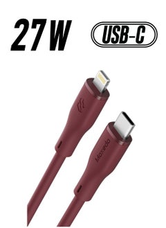 Moxedo Moxedo CavoX Pro USB-C to Lightning Silicone Cable 27W PD Fast Charge and Data Sync Compatible for iPhone 14/13/12/11 Pro Max X/XS/XR 8 7 6s Plus SE (Maroon, 1.2m)  - Image 1