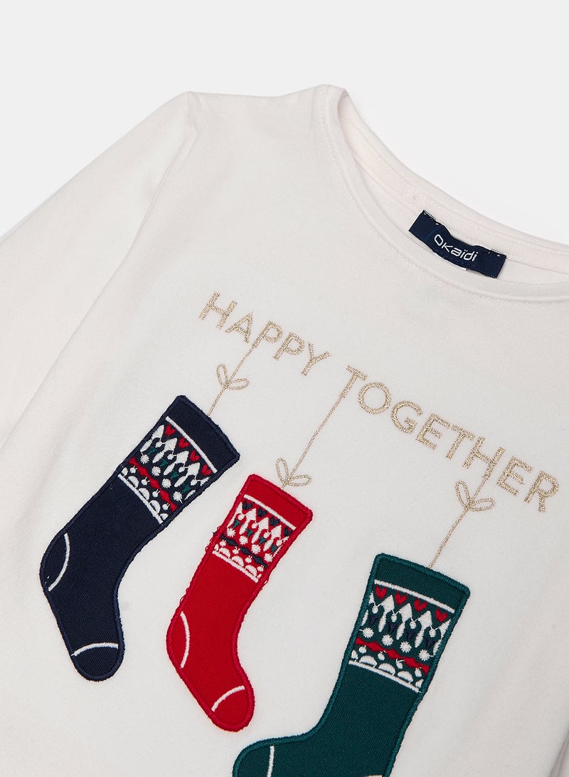 Okaidi White T-Shirt for Girls - Image 3