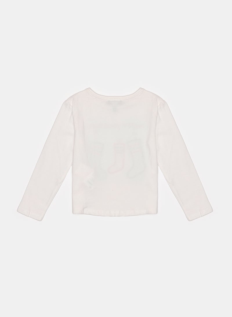 Okaidi White T-Shirt for Girls - Image 2