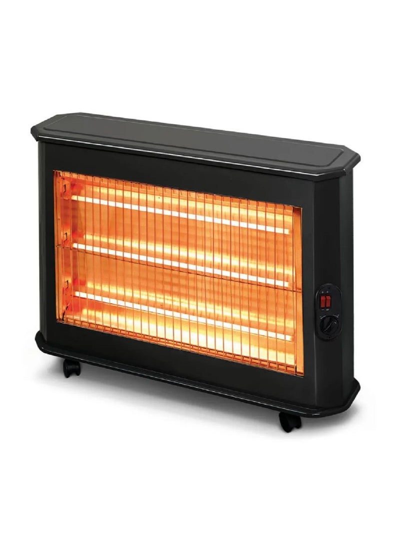Kumtel Room Heater, 2000 W Total Power, 220~240 Volt, Adjustable Thermostat, 3 Quartz Heating Element, Operates on 3 Different Power Levels,  Rollover Safety