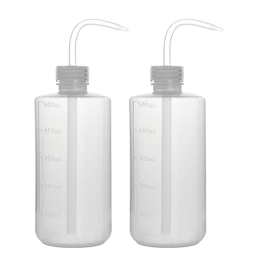 stonylab Chemical Wash Bottle 2Pack Plastic Safety Lab Squeeze Wash Bottle LDPE with Narrow Mouth 500 ml 16 oz2 Bottle - Image 1