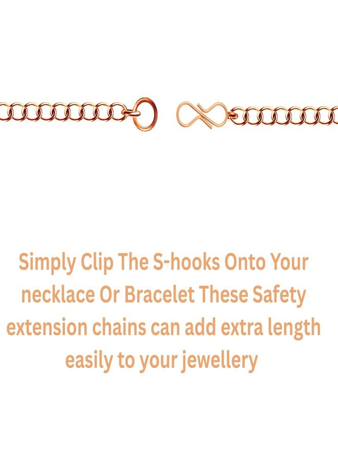 ST logo 3 Inch Rose Gold Necklace & Bracelet Extender Extender Removable Adjustable S - Hook Extension for Necklace Anklet Bracelet 6pcs Rose Gold - Image 4