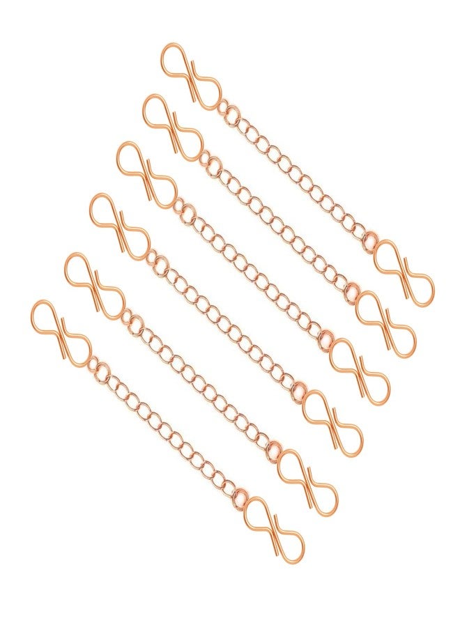 ST logo 3 Inch Rose Gold Necklace & Bracelet Extender Extender Removable Adjustable S - Hook Extension for Necklace Anklet Bracelet 6pcs Rose Gold - Image 1