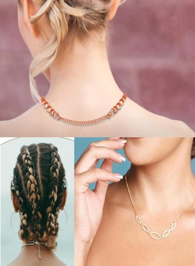 ST logo 3 Inch Rose Gold Necklace & Bracelet Extender Extender Removable Adjustable S - Hook Extension for Necklace Anklet Bracelet 6pcs Rose Gold - Image 3