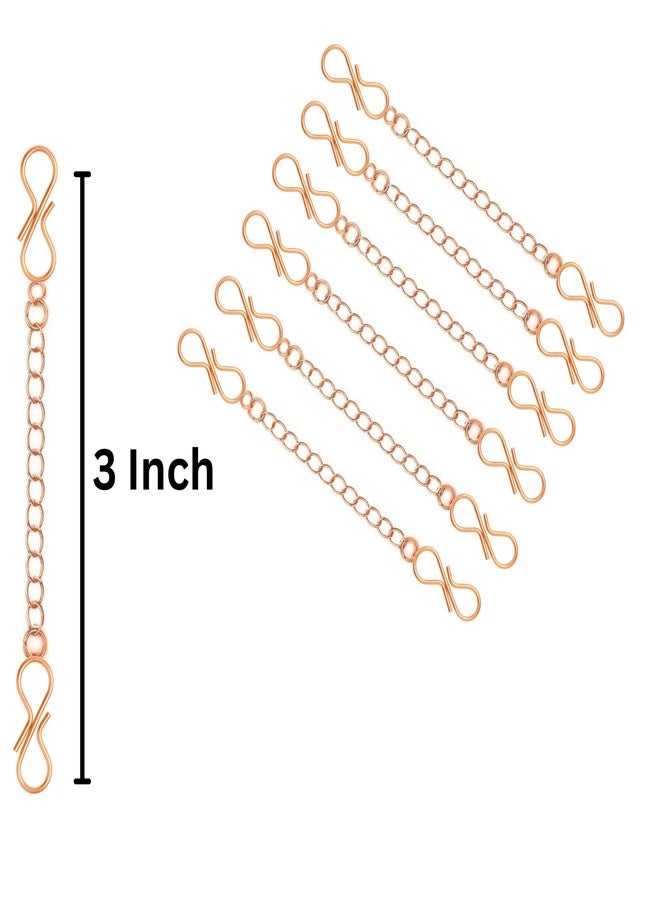 ST logo 3 Inch Rose Gold Necklace & Bracelet Extender Extender Removable Adjustable S - Hook Extension for Necklace Anklet Bracelet 6pcs Rose Gold - Image 2