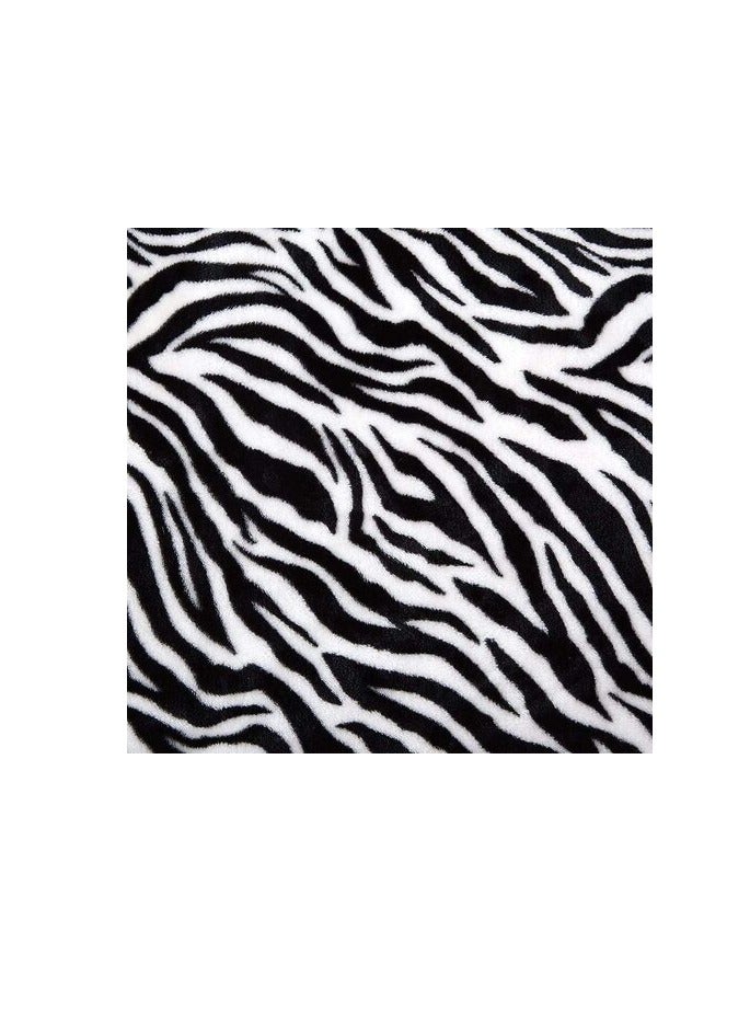 PROMASS Silky Soft Single Blanket Zebra Printed Flannel Throw Blanket For Sofa, 150X200cm, Black/White - Image 2
