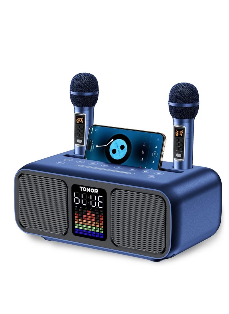 TONOR K9 Karaoke Machine – Powerful Bluetooth Speaker with 2 Wireless Microphones, LED Lights & PA System for Home, Weddings & Outdoor Parties, USB/TF/AUX Compatible, Works with Android, iPad, TV & PC  - Image 1