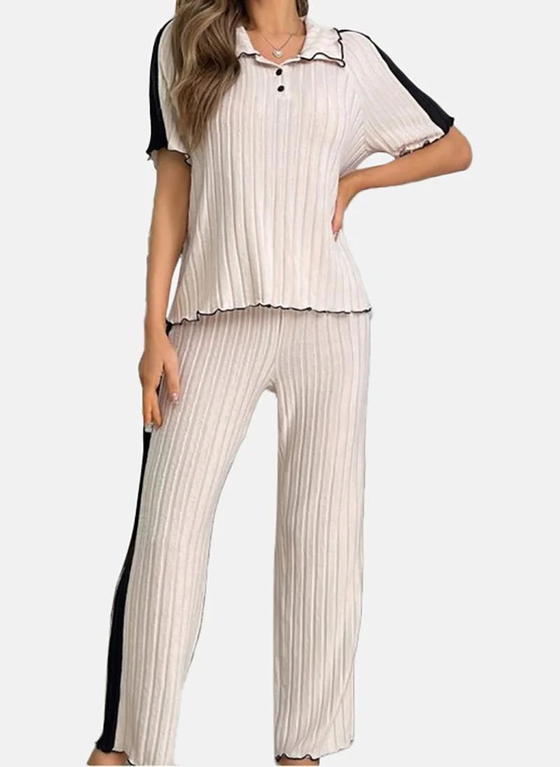 YUNIQEE Off White Solid Pyjamas & Top
