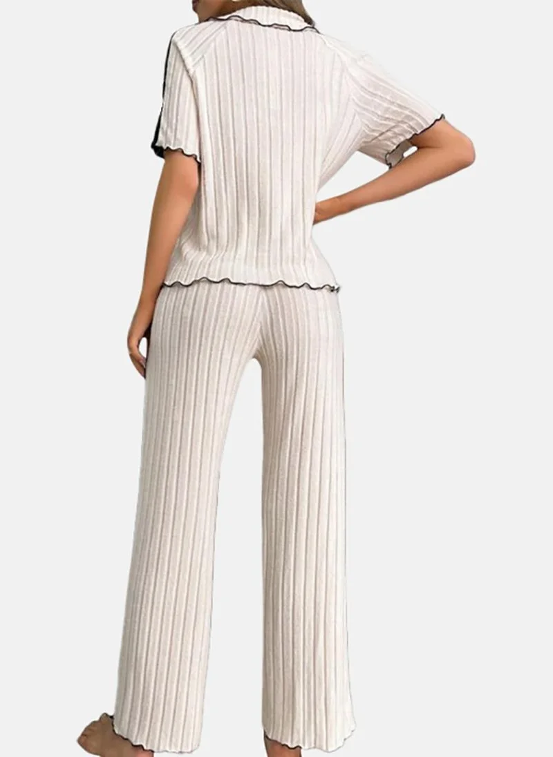 YUNIQEE Off White Solid Pyjamas & Top