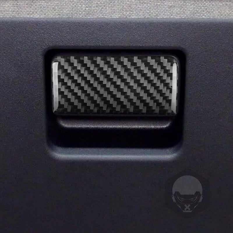 PJFUS Real Soft Black Carbon Fiber Car Co-Pilot Passenger Side Glove Storage Box Handle Switch Panel Sticker Auto Premium Interior Accessories Compatible with Toyota FJ Cruiser 2007-2021 - Image 3