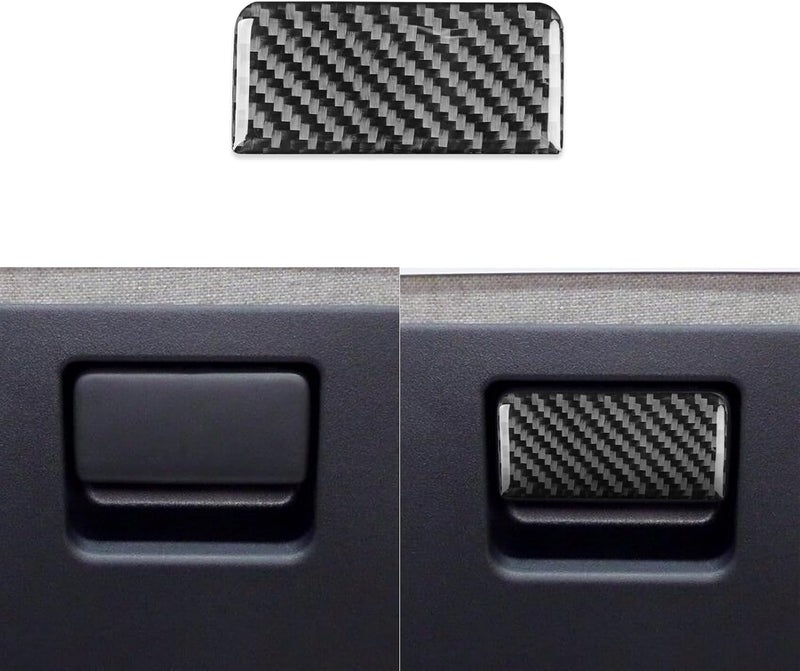 PJFUS Real Soft Black Carbon Fiber Car Co-Pilot Passenger Side Glove Storage Box Handle Switch Panel Sticker Auto Premium Interior Accessories Compatible with Toyota FJ Cruiser 2007-2021 - Image 1