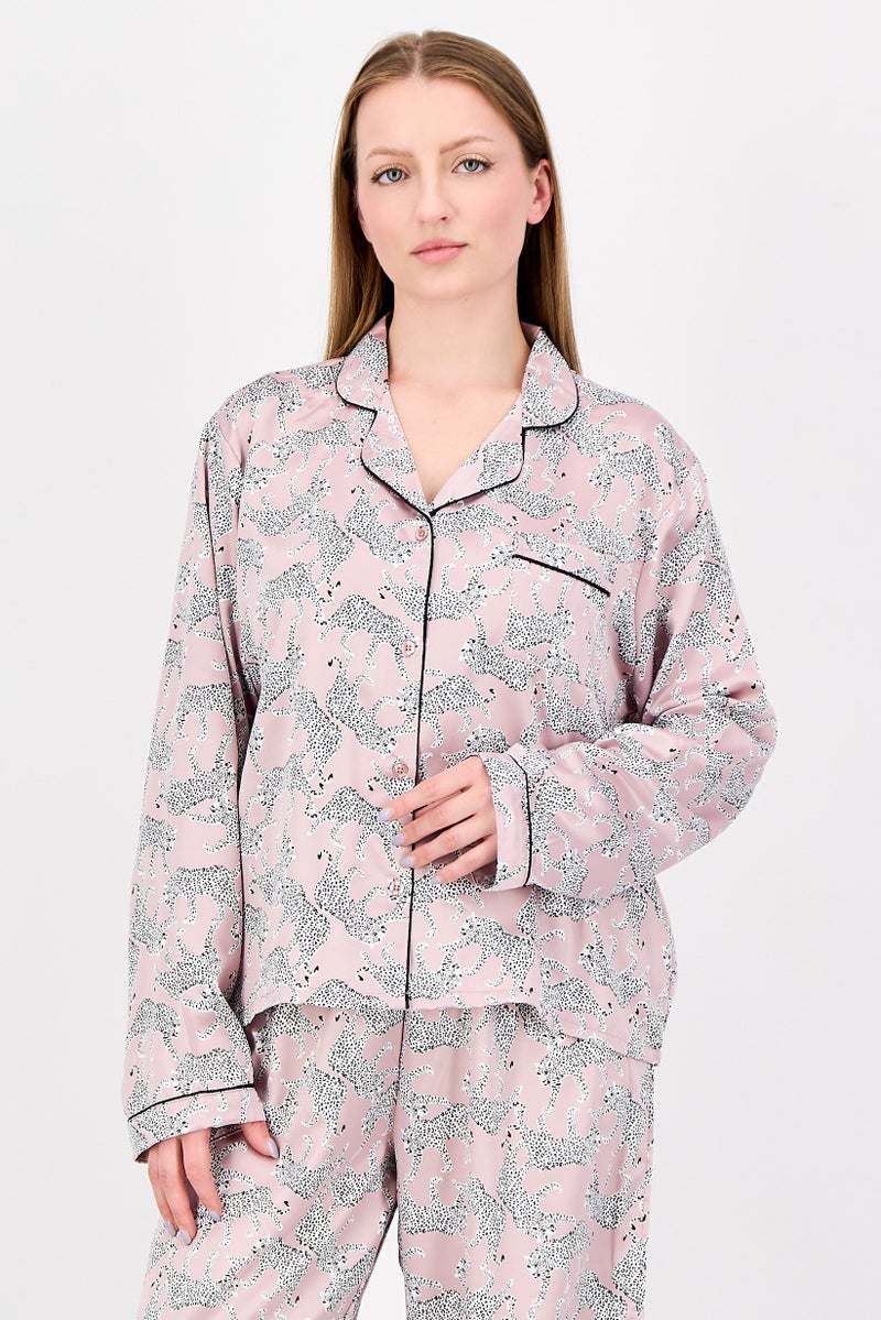 Marilyn Monroe Women 2 Pieces Animal Print Short Sleeve Pyjama Set, Multicolor - Image 2