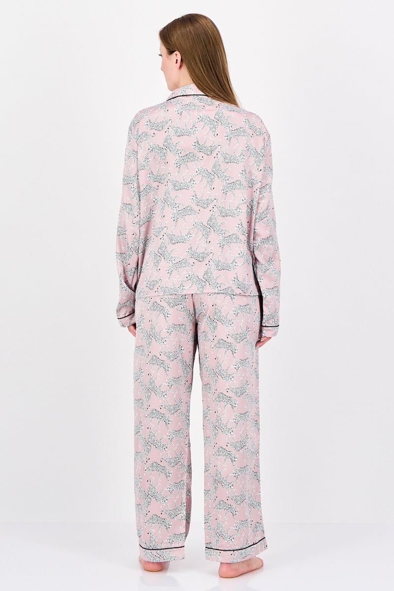 Marilyn Monroe Women 2 Pieces Animal Print Short Sleeve Pyjama Set, Multicolor - Image 4