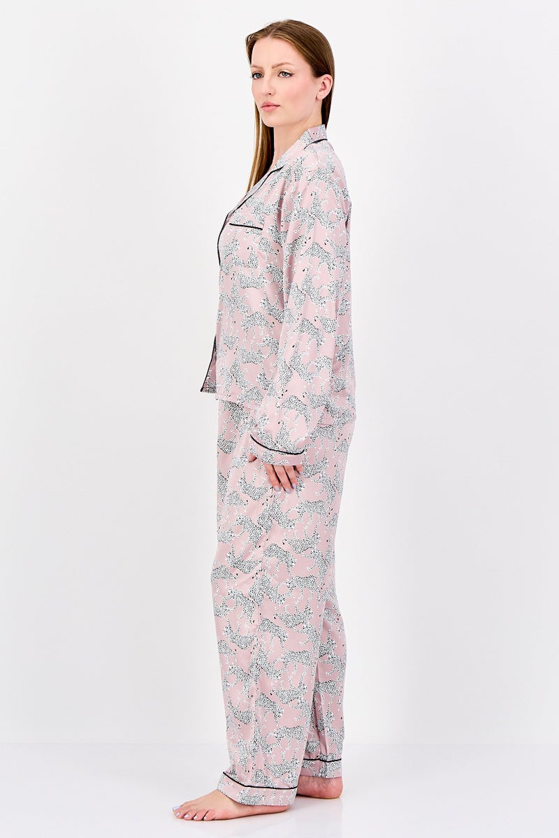 Marilyn Monroe Women 2 Pieces Animal Print Short Sleeve Pyjama Set, Multicolor - Image 3