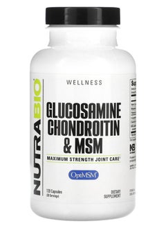 NutraBio Glucosamine Chondroitin & MSM 120 Capsules 