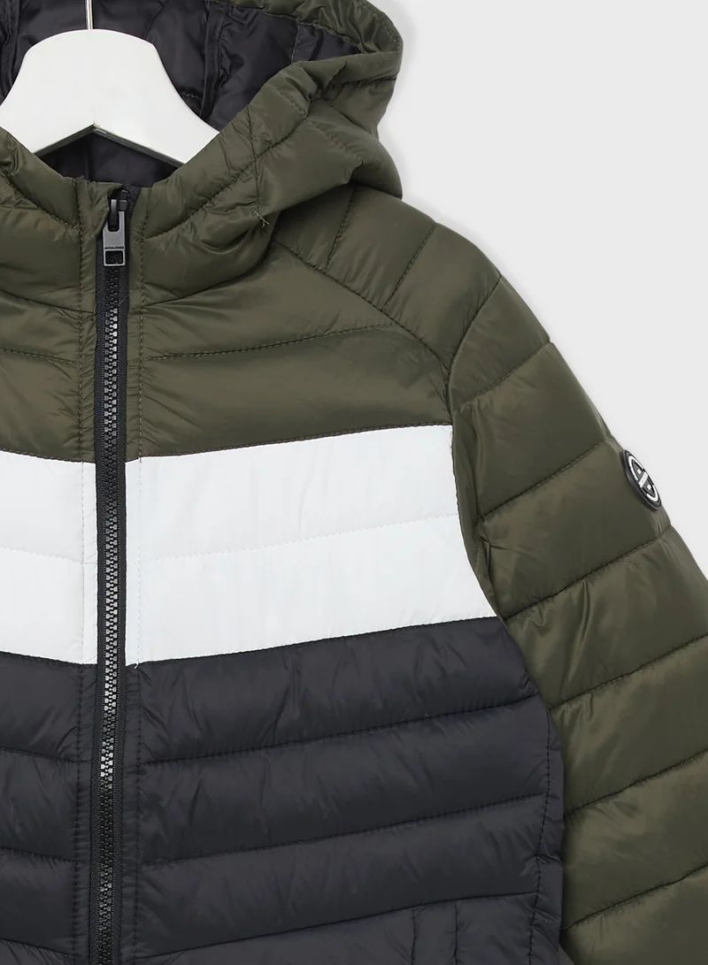 جاك وجونز جونيور Youth Color Block Quilted Zip Through Jacket