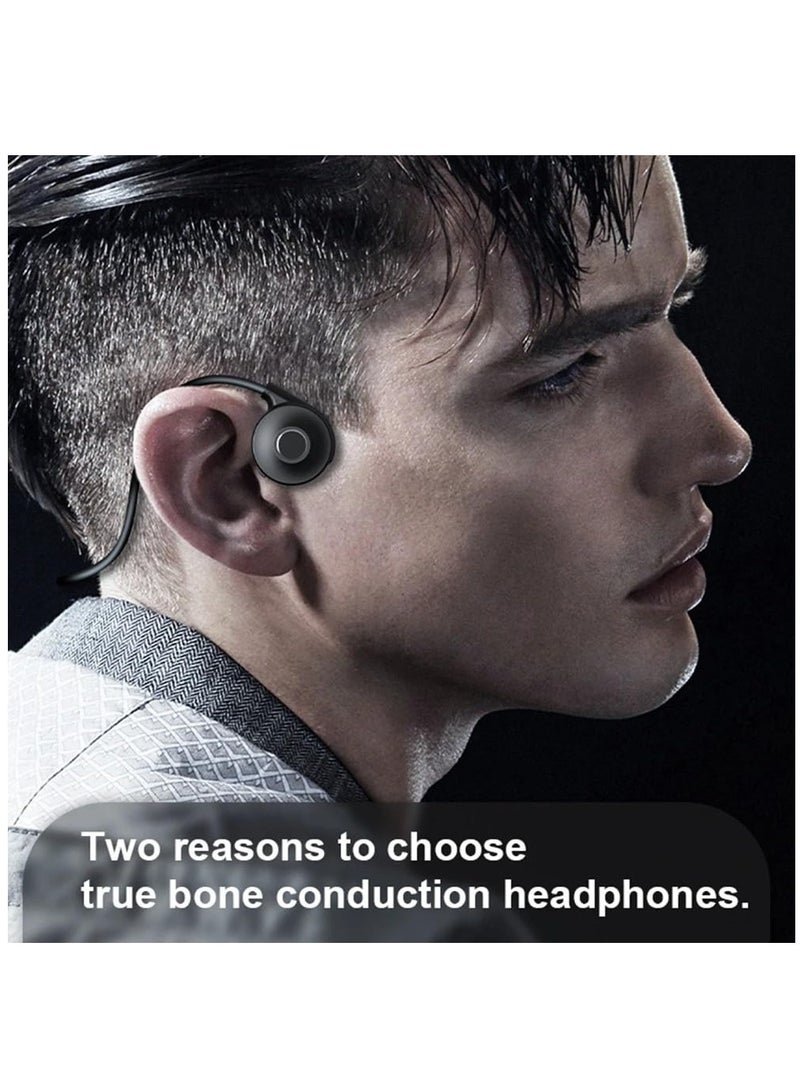 Zikra Bone Conduction Sports Gaming Headset Bluetooth 5.0, Wireless Stereo Open-Ear Headphones with Noise-Canceling Boom Microphone, for Running Hiking Home Office Conference Calls, Black - Image 3