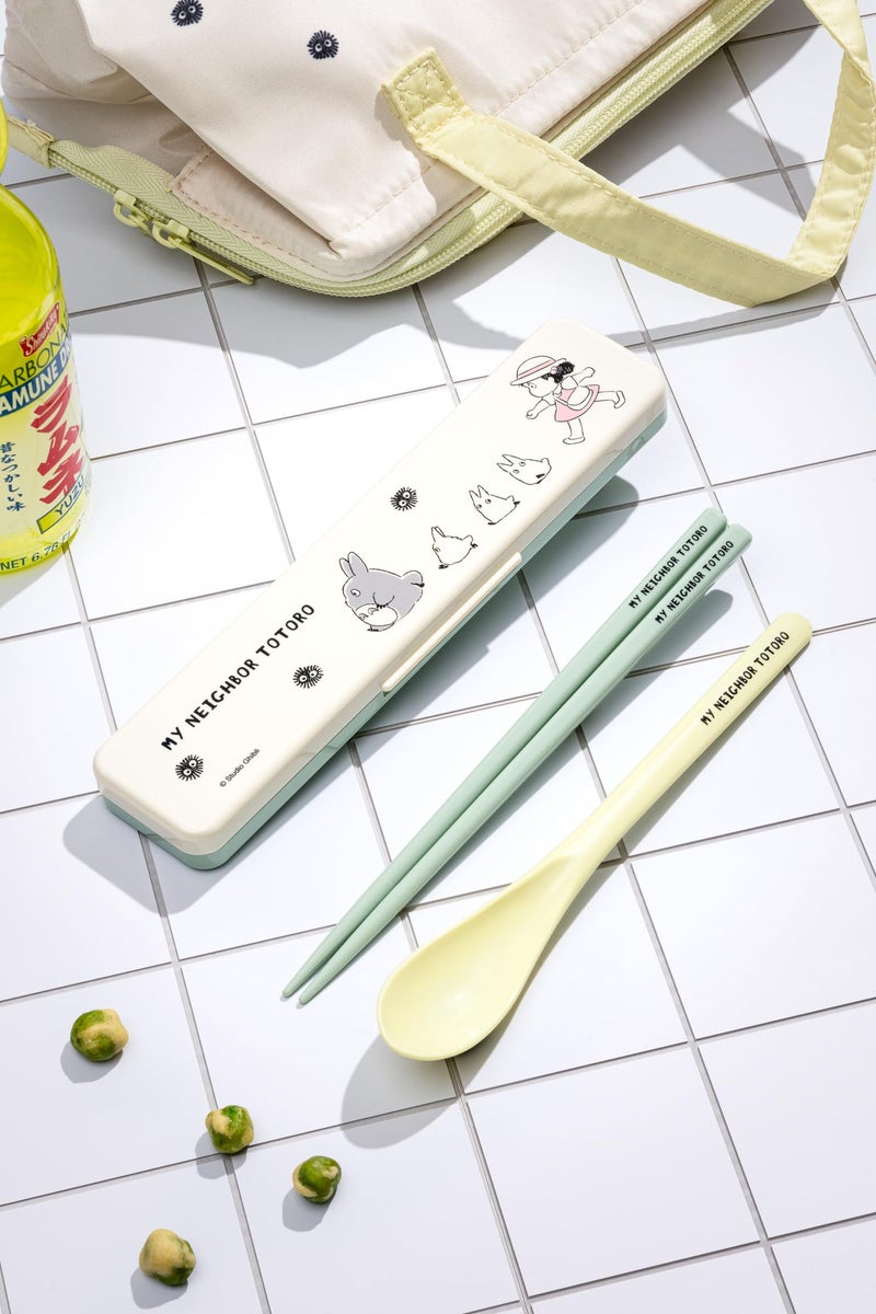 Skater Totoro Utensil Set - Includes Reusable Chopsticks, Spoon and Carrying Case - Authentic Japanese Design - Durable, Dishwasher Safe - Marching - Image 4