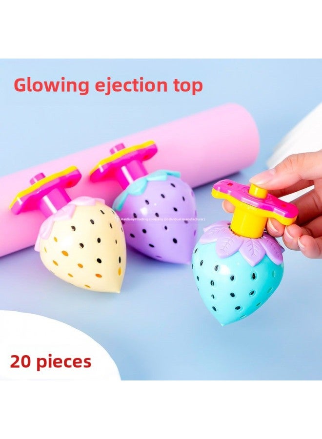 Children's Small Toys Strawberry Luminous Gyro Night Market Wind-Up Toys Student Small Gifts Kindergarten Souvenirs Prizes