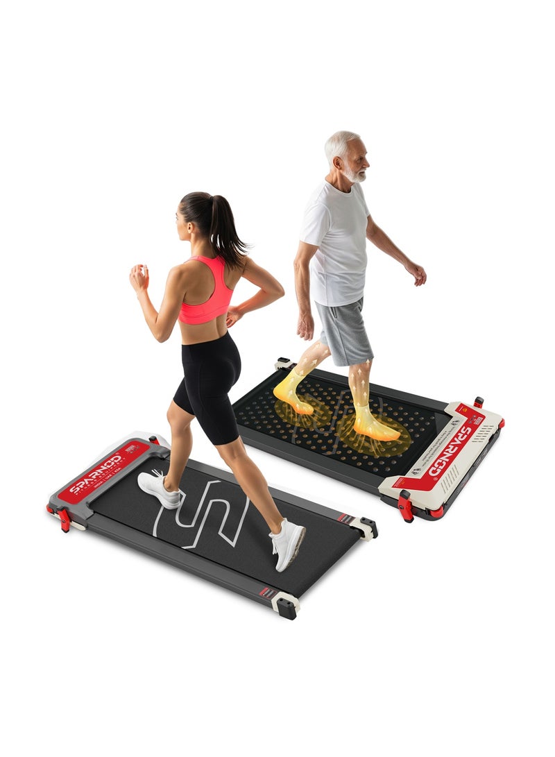 Sparnod Fitness STH-3003 3-in-1 Double-Sided Walking Pad Treadmill for Home Use with Acupressure Massage Pad, 1-6 km/h, 5 Massage Speed Modes, LED Display, Incline, 2.5 HP Motor, Supports Up To 120 kg - Image 1