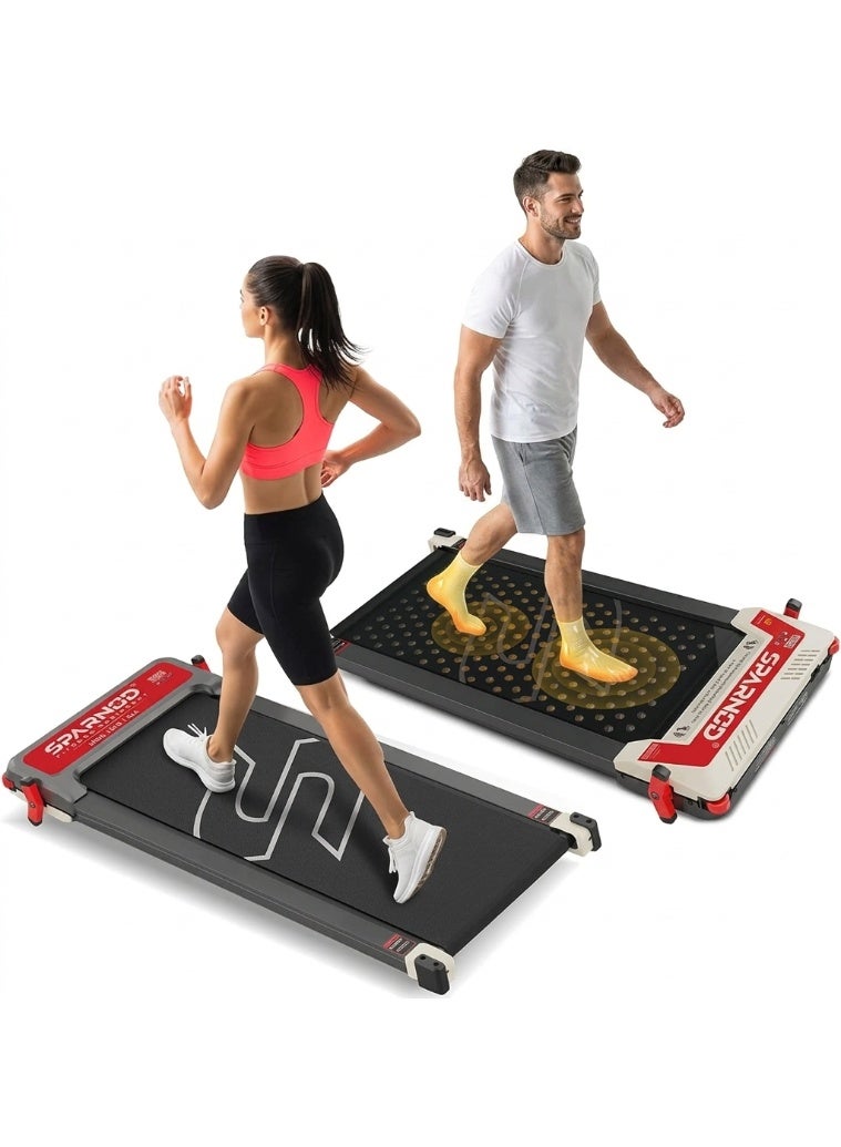 Sparnod Fitness STH-3003 3-in-1 Double-Sided Walking Pad Treadmill for Home Use with Acupressure Massage Pad, 1-6 km/h, 5 Massage Speed Modes, LED Display, Incline, 2.5 HP Motor, Supports Up To 120 kg - Image 1
