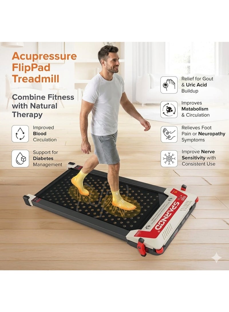 Sparnod Fitness STH-3003 3-in-1 Double-Sided Walking Pad Treadmill for Home Use with Acupressure Massage Pad, 1-6 km/h, 5 Massage Speed Modes, LED Display, Incline, 2.5 HP Motor, Supports Up To 120 kg - Image 5