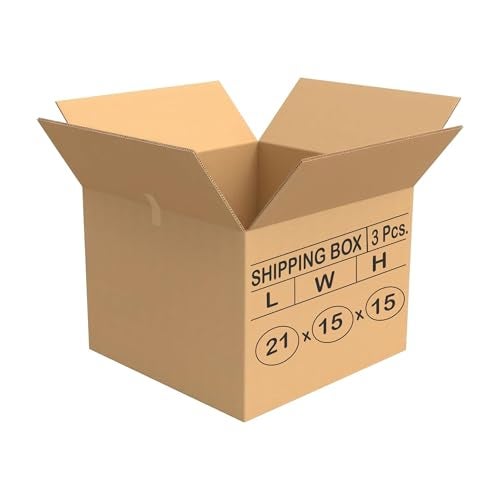 ADDANBI Pack of 3 | 21"x15"x15" | 5ply Brown Corrugated Boxes for Packaging, Moving, Shipping, Home Shifting, Parcel, Courier Packing - Image 1