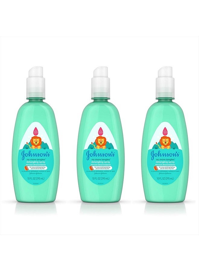 Johnson's Baby Johnson's No More Tangles Toddler & Kids Detangling Spray to Unlock Knots in Hair, Hypoallergenic & Paraben-Free, No More Tears Tear-Free Formula For Wet or Dry Hair, 10 fl. oz(Pack of 3) - Image 1
