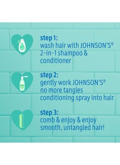 Johnson's Baby Johnson's No More Tangles Toddler & Kids Detangling Spray to Unlock Knots in Hair, Hypoallergenic & Paraben-Free, No More Tears Tear-Free Formula For Wet or Dry Hair, 10 fl. oz(Pack of 3)  - Image 5