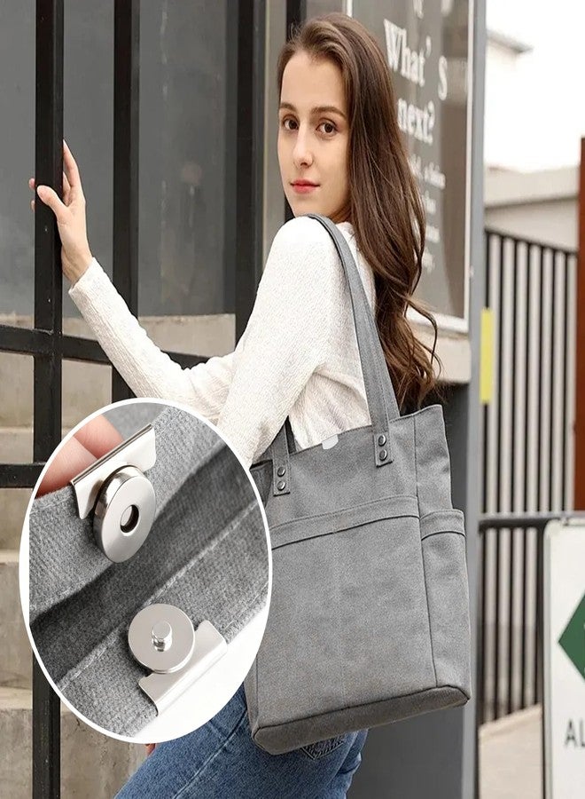 KIBBEH 16 Sets Strong Magnetic Snaps Buttons, Heavy-Duty Sew On or No-Sew Closure for Bag Making, Leather Projects, Purses, Totes and Coats (Dark Gray, Gold, Silver, Copper) - Image 5