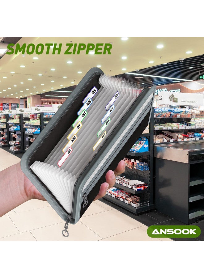 Ansook Coupon Receipt Organizer,13 Pockets Small Accordian File Organizer Holder, Glove Box Organizer,Monthly Budget Planner Organizer - Image 4