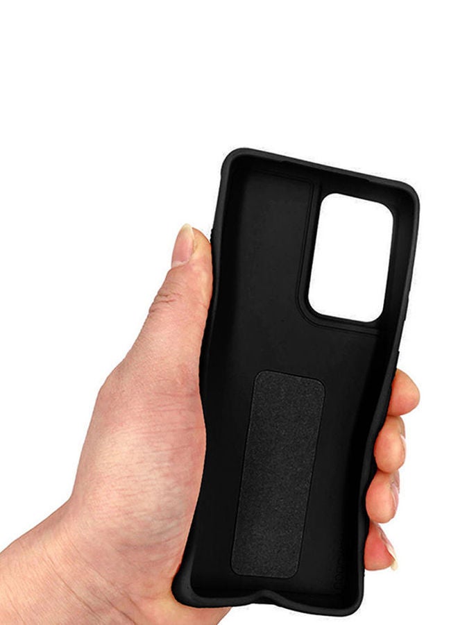 NIBEMINENT Pack Of Ceramic Nano Screen Protector With Silicone Hand Band Grip Cover Case For Samsung Galaxy S21 Ultra 5G Black/Clear - Image 3