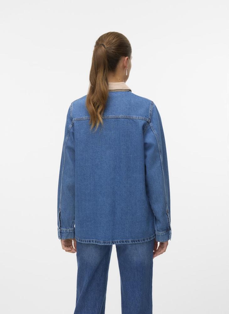 فيرو مودا جاكيت دنيم بأكمام طويلة للعمل من فيمنيا - Image 2