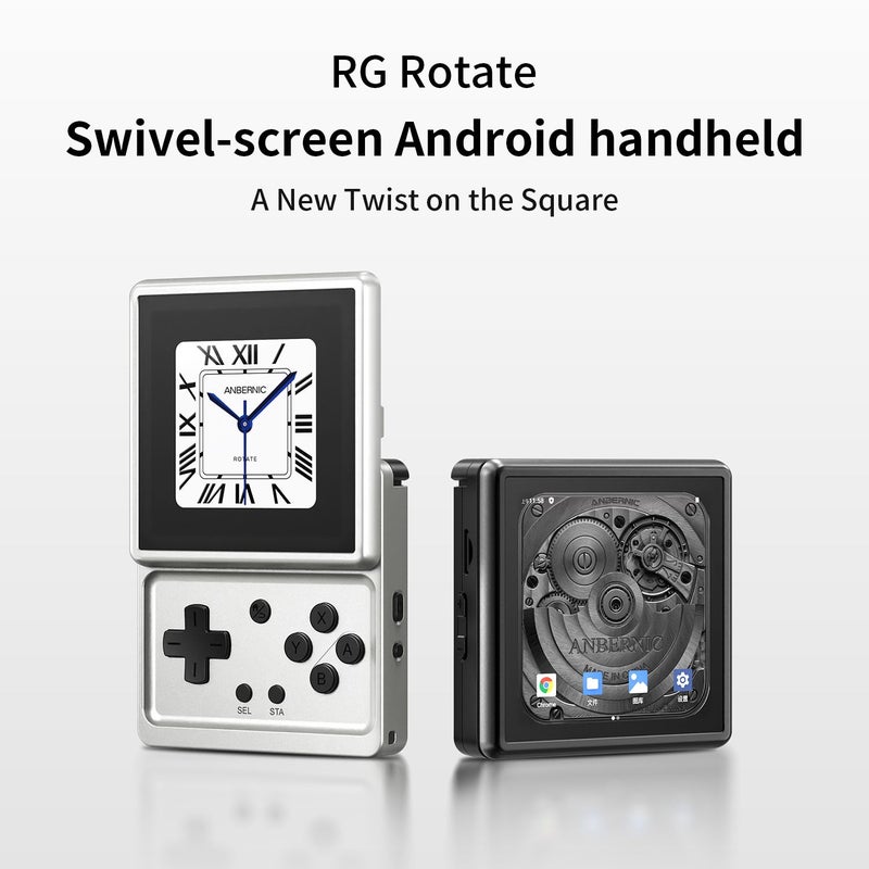 Anbernic RG Rotate Handheld Gaming Console 3.5 inch IPS Rotating Screen Android Aluminum Alloy, 3gb+32gb, Black - Image 2