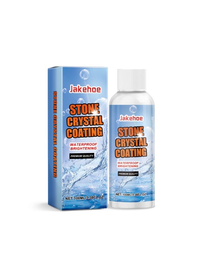 Jakehoe Stone Crystal Coating, Furniture Polish  Restoration Care Beeswax, Odorless Granite Brighten Crystal Plating Agent, Waterproof Marble Furniture Stain Remover, Stone Polish Protection 100ml - Image 1